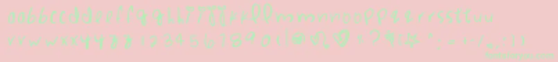 Punchdrunklove Font – Green Fonts on Pink Background