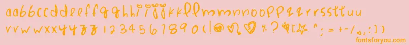 Punchdrunklove Font – Orange Fonts on Pink Background