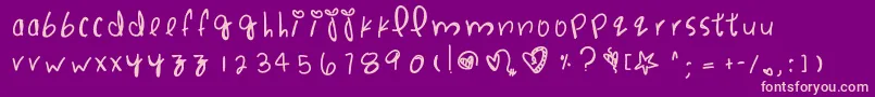 Punchdrunklove-Schriftart – Rosa Schriften auf violettem Hintergrund