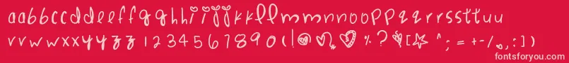 Punchdrunklove Font – Pink Fonts on Red Background
