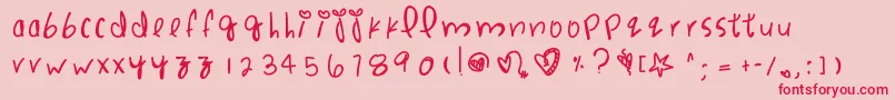 Punchdrunklove Font – Red Fonts on Pink Background