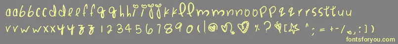 Punchdrunklove Font – Yellow Fonts on Gray Background