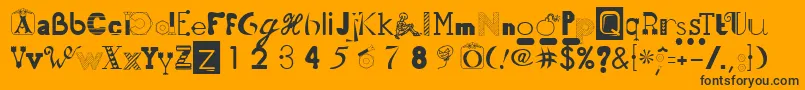 Шрифт 50Fonts2 – чёрные шрифты на оранжевом фоне