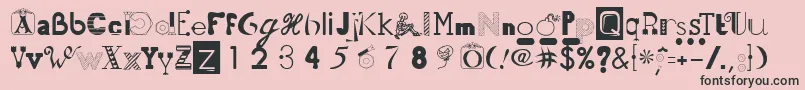 Шрифт 50Fonts2 – чёрные шрифты на розовом фоне
