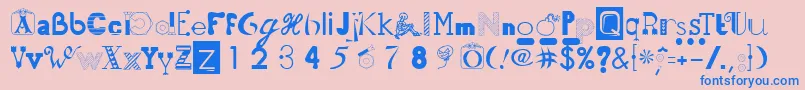 フォント50Fonts2 – ピンクの背景に青い文字