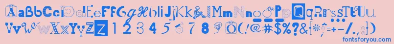 fuente 50Fonts2 – Fuentes Azules Sobre Fondo Rosa