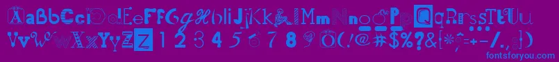 フォント50Fonts2 – 紫色の背景に青い文字