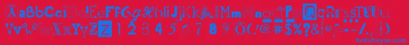 50Fonts2-fontti – siniset fontit punaisella taustalla