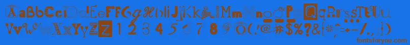 フォント50Fonts2 – 茶色の文字が青い背景にあります。
