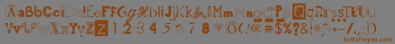 Fonte 50Fonts2 – fontes marrons em um fundo cinza