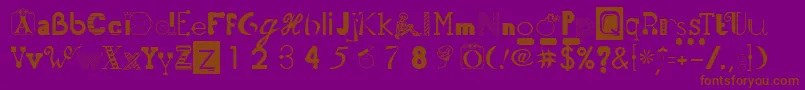 50Fonts2-fontti – ruskeat fontit violetilla taustalla