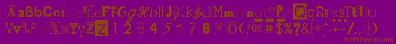 Fonte 50Fonts2 – fontes marrons em um fundo roxo