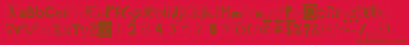 Czcionka 50Fonts2 – brązowe czcionki na czerwonym tle