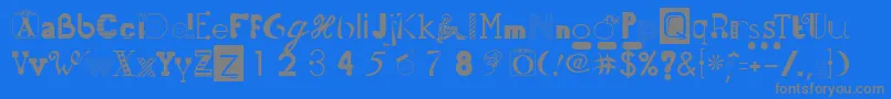 フォント50Fonts2 – 青い背景に灰色の文字