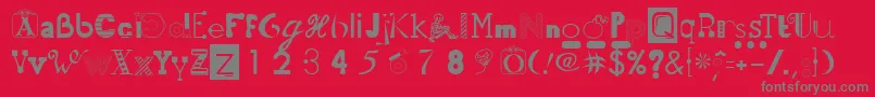 50Fonts2-Schriftart – Graue Schriften auf rotem Hintergrund