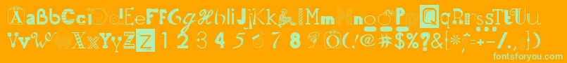 50Fonts2 Font – Green Fonts on Orange Background
