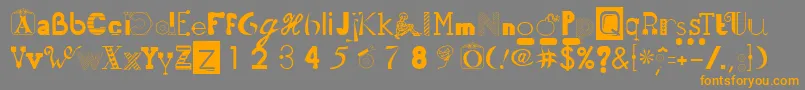 50Fonts2-Schriftart – Orangefarbene Schriften auf grauem Hintergrund