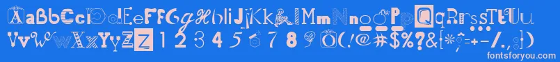 フォント50Fonts2 – ピンクの文字、青い背景