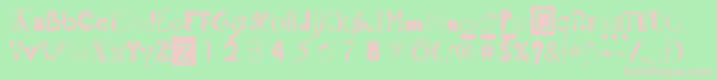 50Fonts2-fontti – vaaleanpunaiset fontit vihreällä taustalla