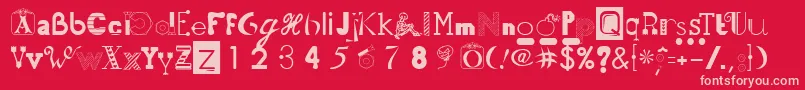 フォント50Fonts2 – 赤い背景にピンクのフォント