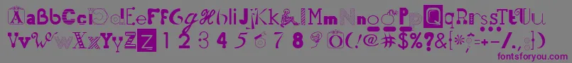 フォント50Fonts2 – 紫色のフォント、灰色の背景