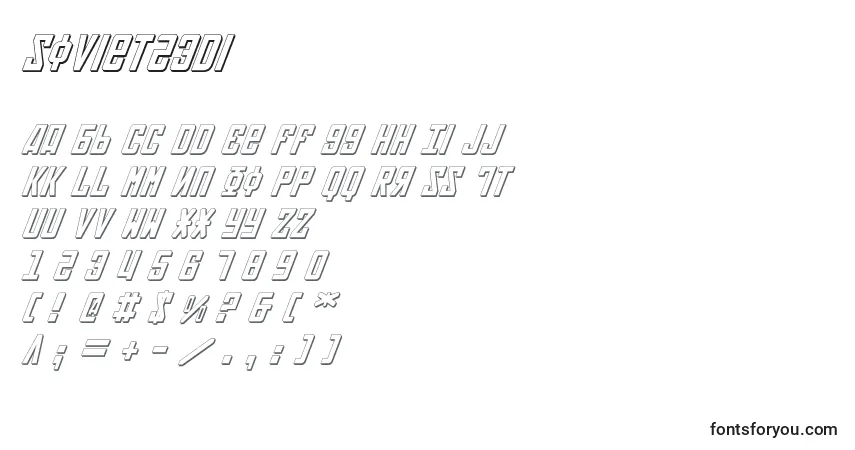 Schriftart Soviet23Di – Alphabet, Zahlen, spezielle Symbole
