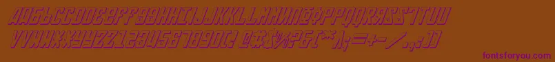 Soviet23Di-Schriftart – Violette Schriften auf braunem Hintergrund