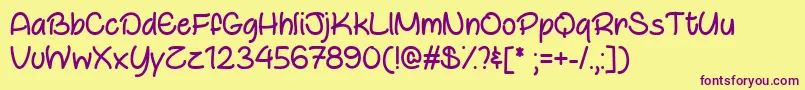 OtterlyAdorableTtf-Schriftart – Violette Schriften auf gelbem Hintergrund