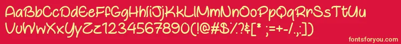 OtterlyAdorableTtf Font – Yellow Fonts on Red Background