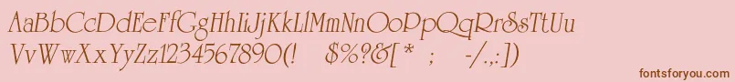 AgreverencecItalic Font – Brown Fonts on Pink Background