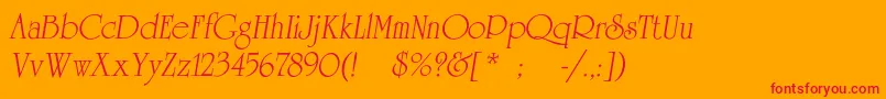 AgreverencecItalic-Schriftart – Rote Schriften auf orangefarbenem Hintergrund