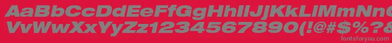 HelveticaLt93BlackExtendedOblique Font – Gray Fonts on Red Background