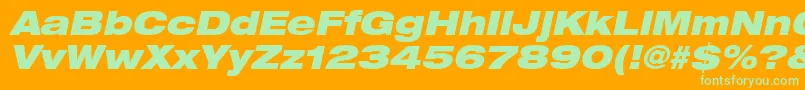 HelveticaLt93BlackExtendedOblique Font – Green Fonts on Orange Background