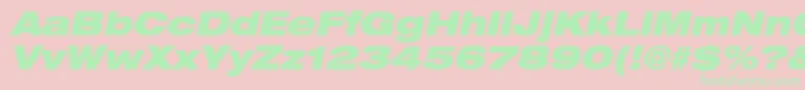 HelveticaLt93BlackExtendedOblique Font – Green Fonts on Pink Background