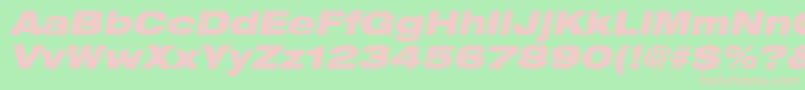 HelveticaLt93BlackExtendedOblique Font – Pink Fonts on Green Background