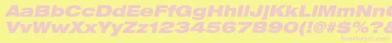 HelveticaLt93BlackExtendedOblique Font – Pink Fonts on Yellow Background