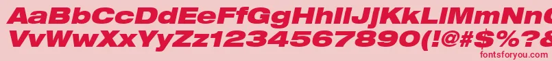 HelveticaLt93BlackExtendedOblique Font – Red Fonts on Pink Background