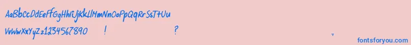 SupersonikLove-Schriftart – Blaue Schriften auf rosa Hintergrund