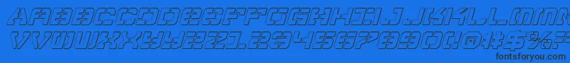 VyperShadowItalic Font – Black Fonts on Blue Background