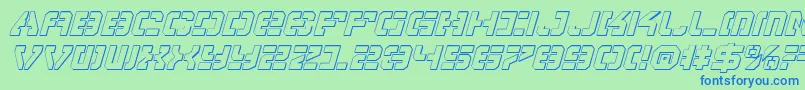 VyperShadowItalic Font – Blue Fonts on Green Background