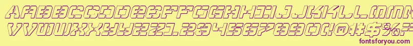 VyperShadowItalic Font – Purple Fonts on Yellow Background
