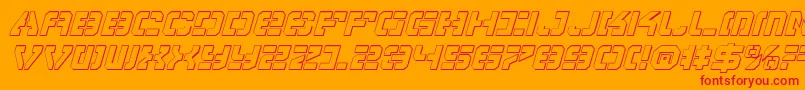 VyperShadowItalic-Schriftart – Rote Schriften auf orangefarbenem Hintergrund
