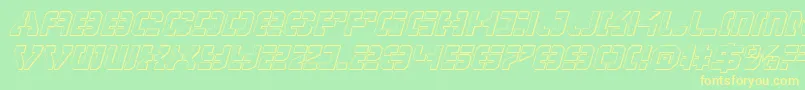 VyperShadowItalic-Schriftart – Gelbe Schriften auf grünem Hintergrund