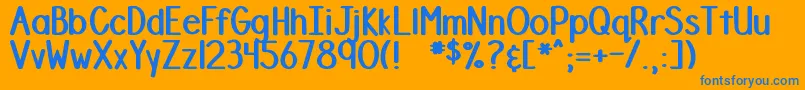 DjbStinkyMarker Font – Blue Fonts on Orange Background