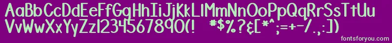 DjbStinkyMarker Font – Green Fonts on Purple Background