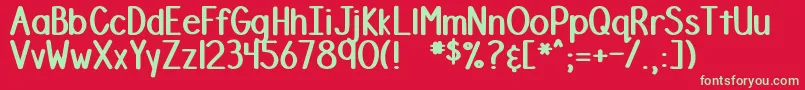 Czcionka DjbStinkyMarker – zielone czcionki na czerwonym tle