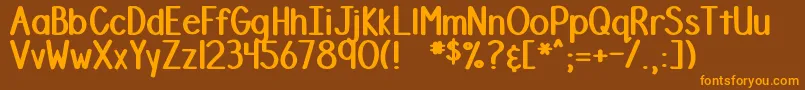 DjbStinkyMarker Font – Orange Fonts on Brown Background