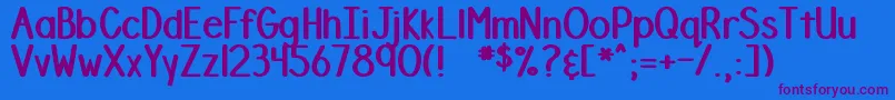 DjbStinkyMarker Font – Purple Fonts on Blue Background