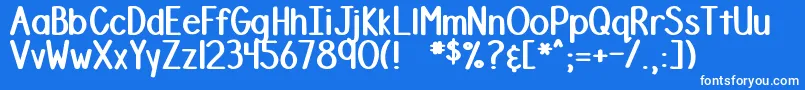 Fonte DjbStinkyMarker – fontes brancas em um fundo azul