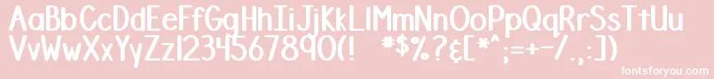 Fonte DjbStinkyMarker – fontes brancas em um fundo rosa